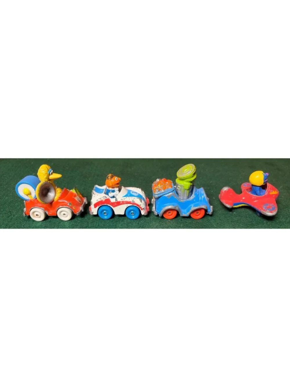 Vintage 1981-1987 Playskool Sesame Street Diecast Toy Cars & Plane Set Of 4